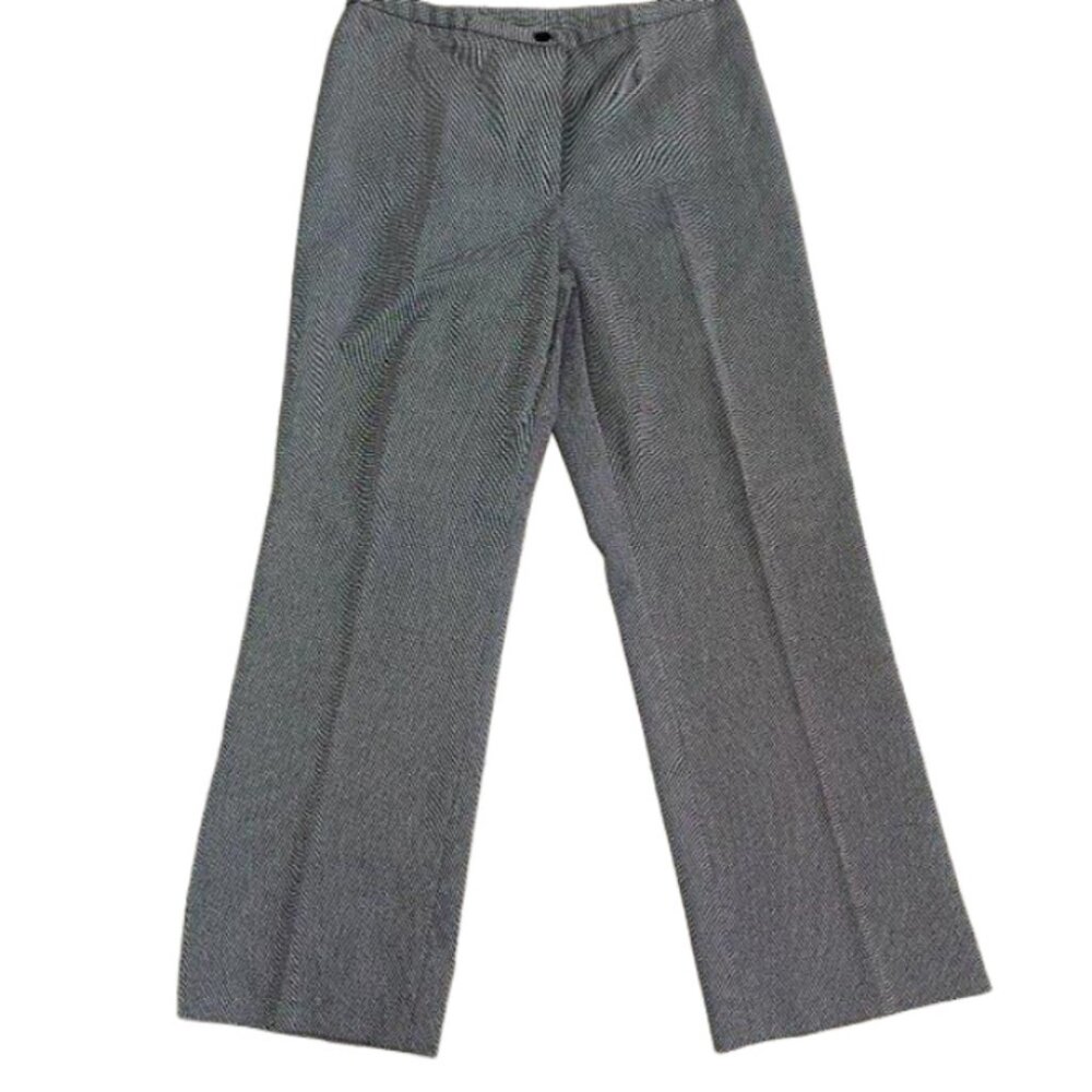 Nine & Co. Black and White Petite Twill Dress Pants Trousers Size 12